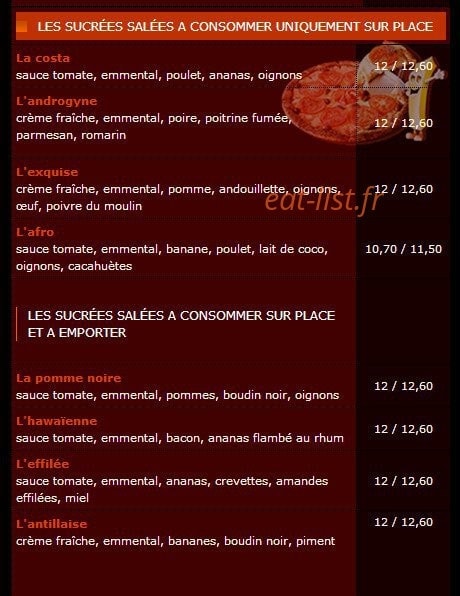 Mymy Pizza — carte page 6