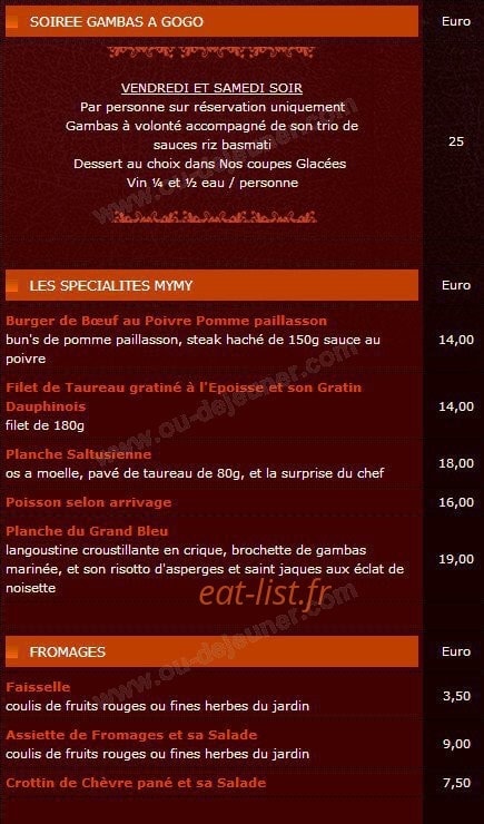 Mymy Pizza — carte page 10