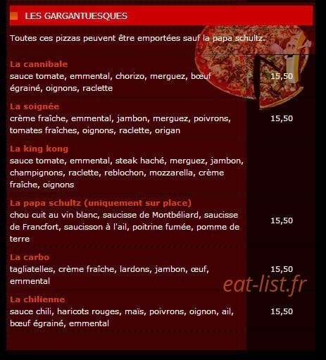 Mymy Pizza — carte page 8
