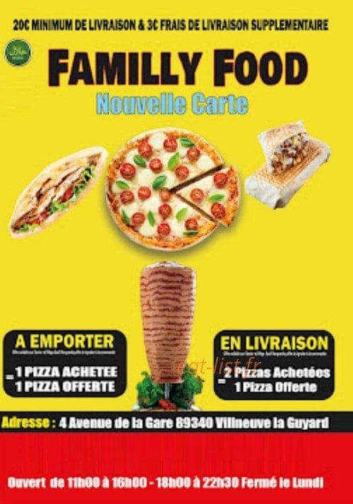 Familly Food — carte page 1