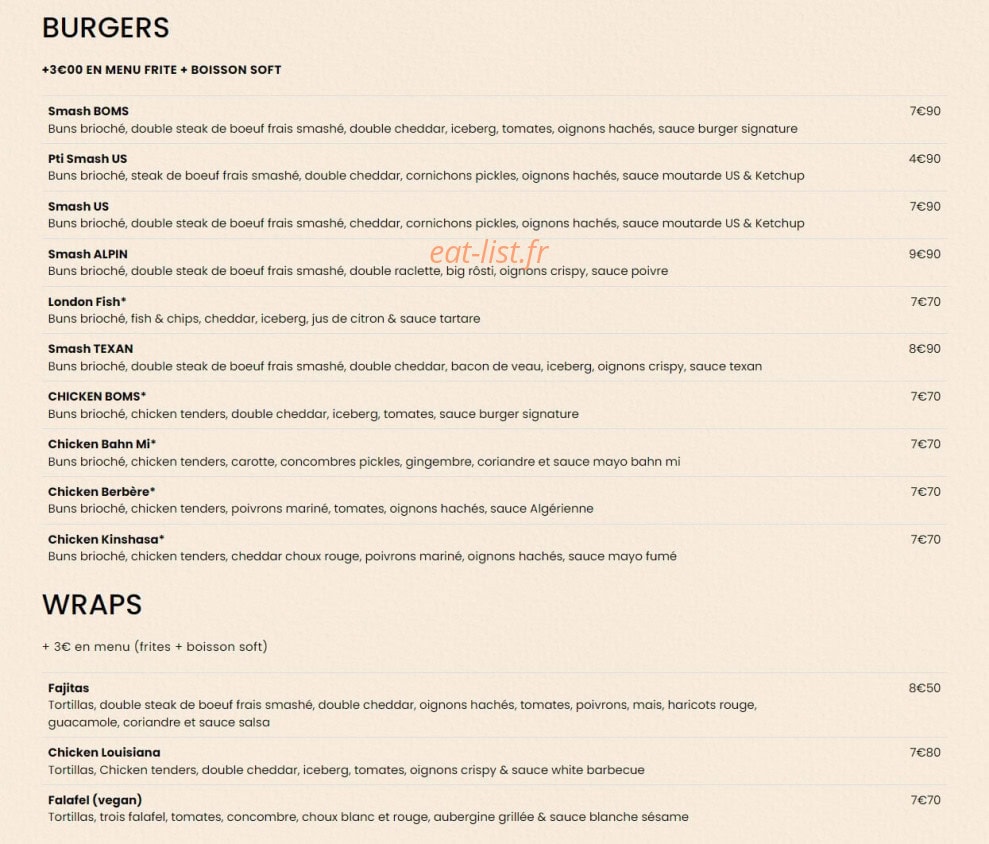 Mr Boms — carte page 1