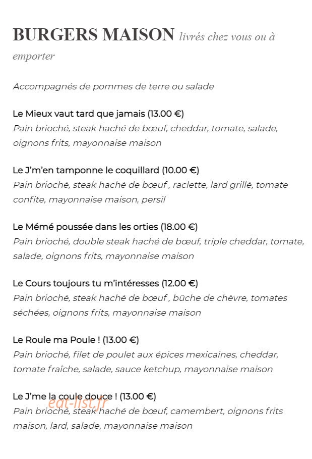 La Cantine de Champignelles — carte page 1