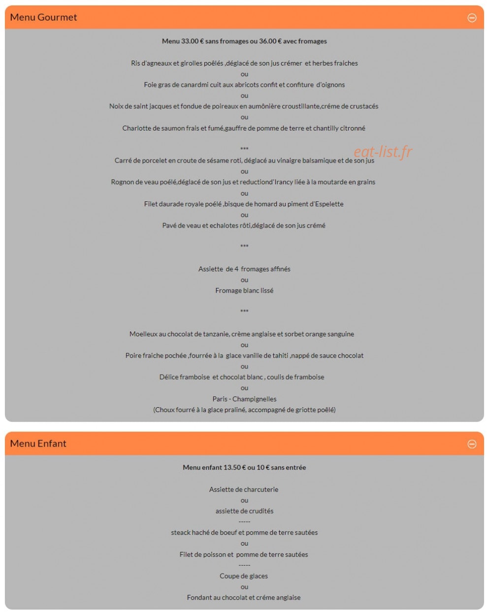 Le Relais Poyaudin — carte page 2
