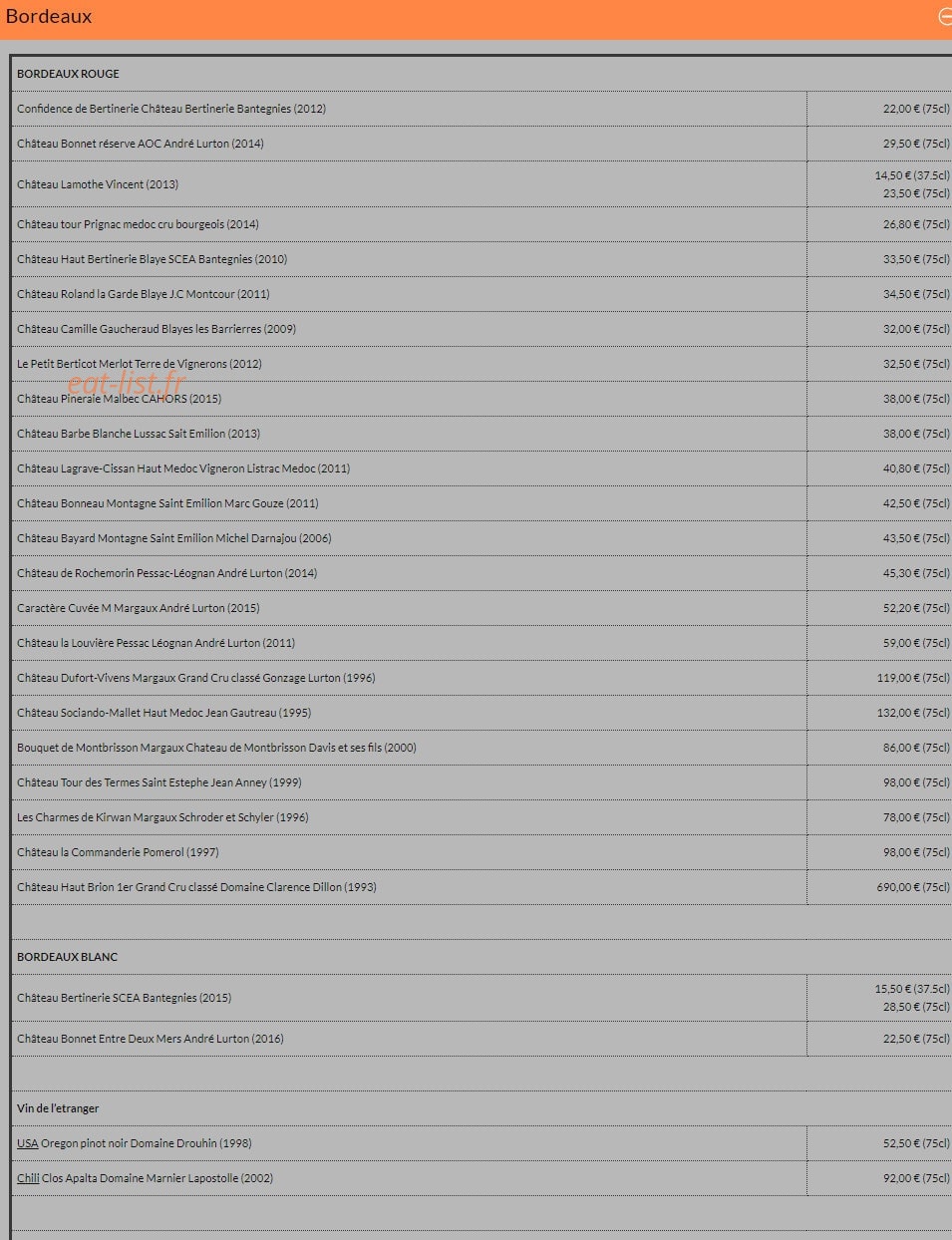 Le Relais Poyaudin — carte page 4