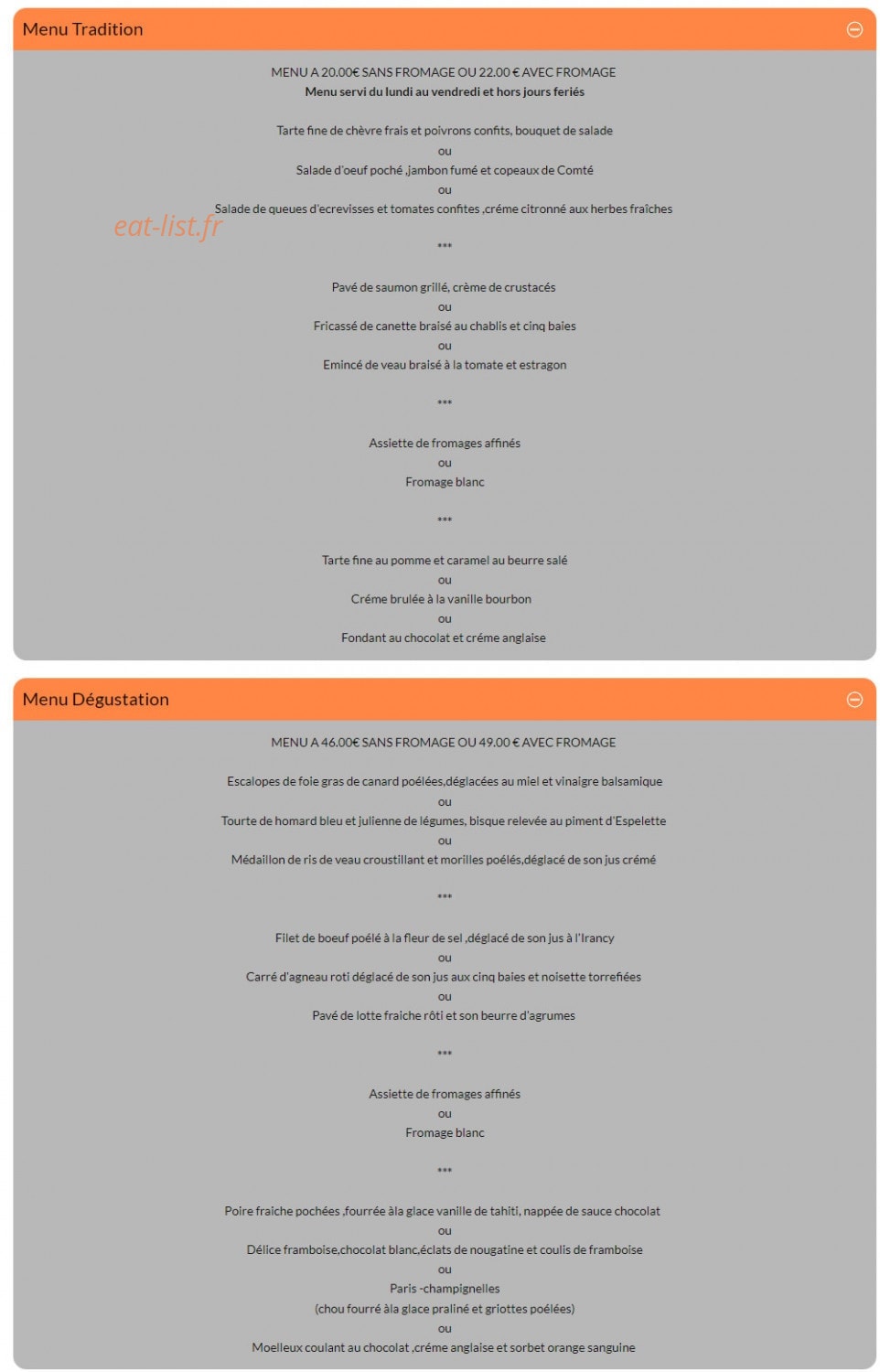 Le Relais Poyaudin — carte page 3