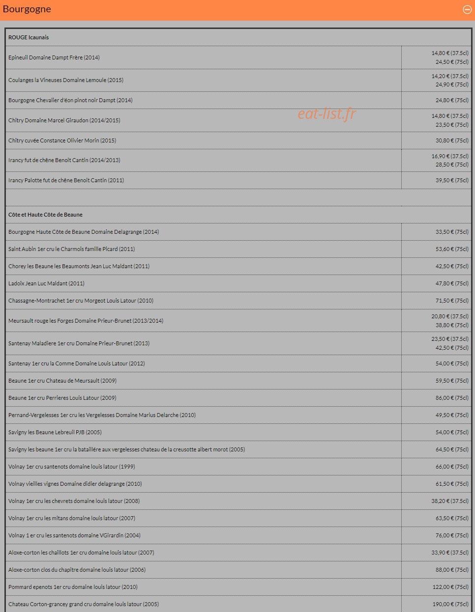 Le Relais Poyaudin — carte page 6
