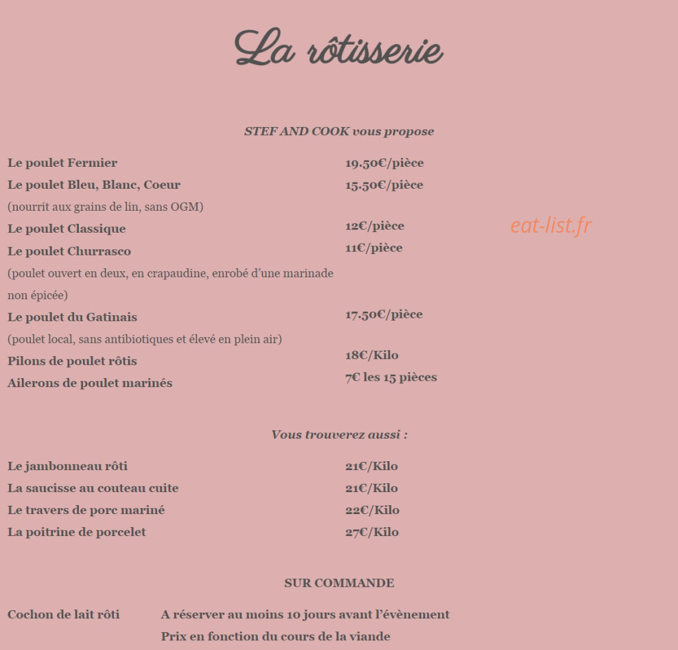 Stef et Cook — carte page 1