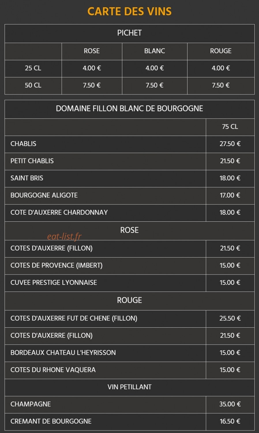 Chez Pierrot et Martine — carte page 2