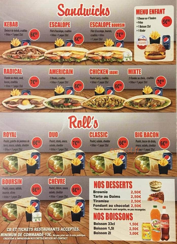 Chicken Food — carte page 4