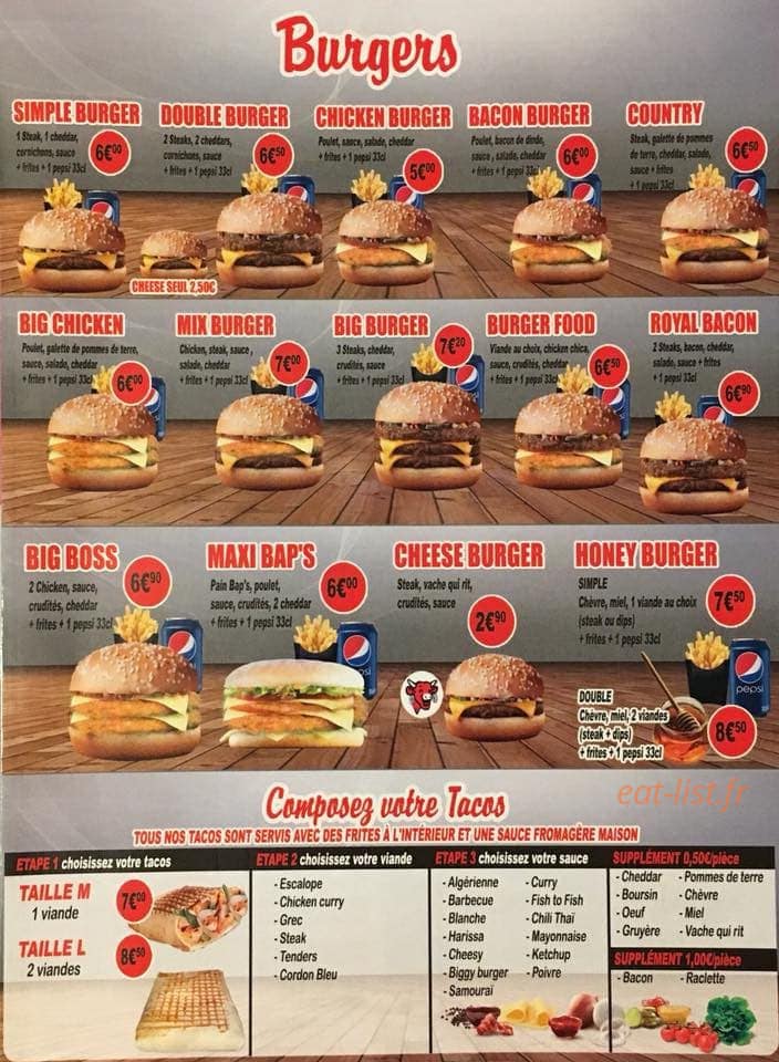 Chicken Food — carte page 3