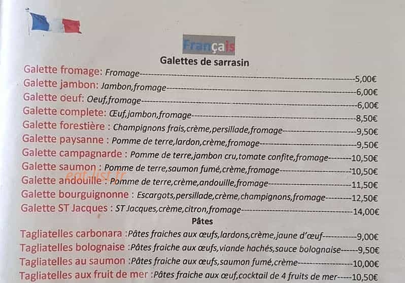 Crêperie du Port — carte page 2