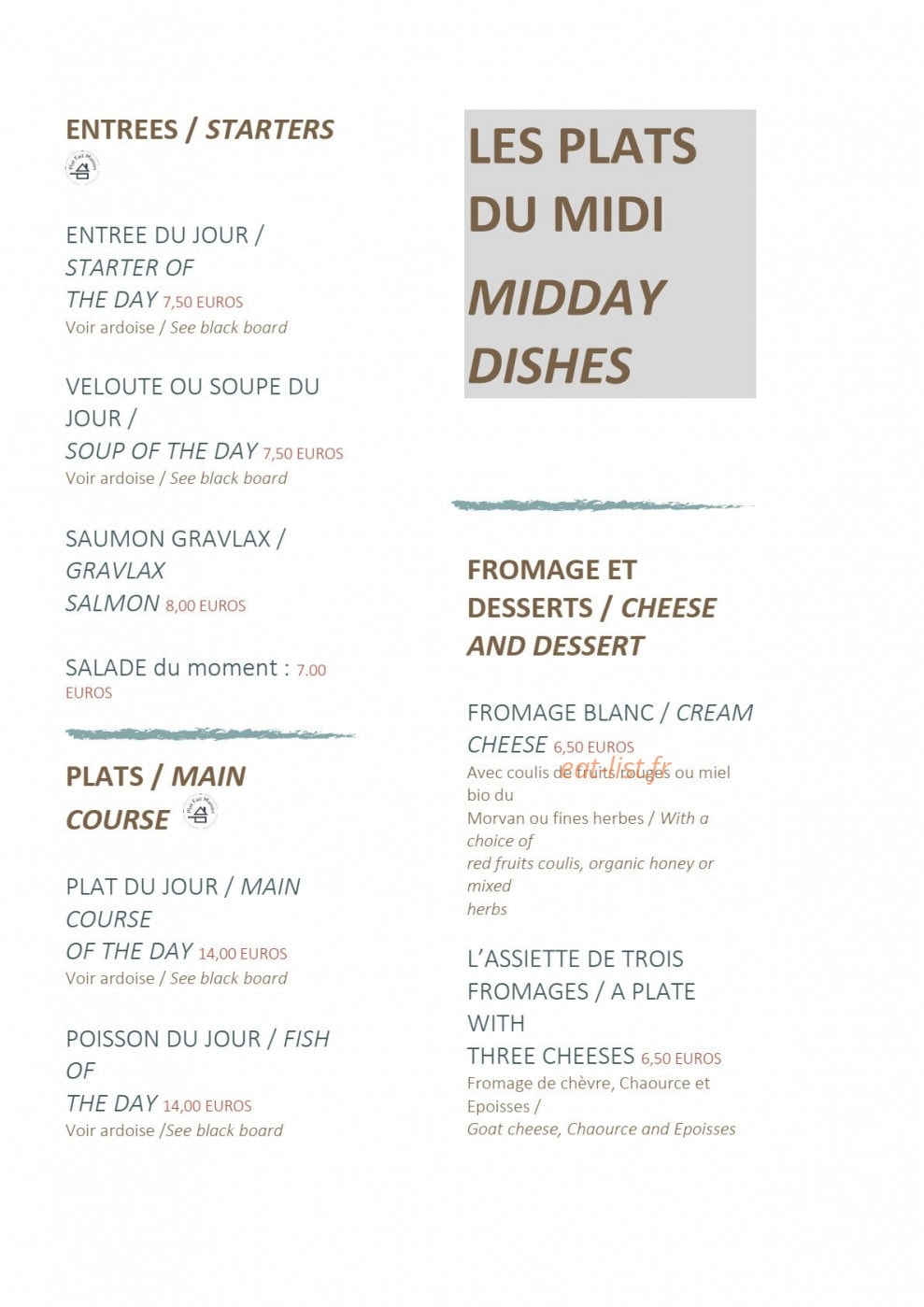 La Terrasse — carte page 2