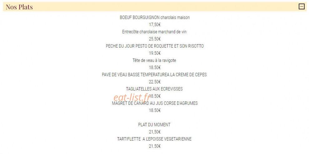 Le Relais du Morvan — carte page 2