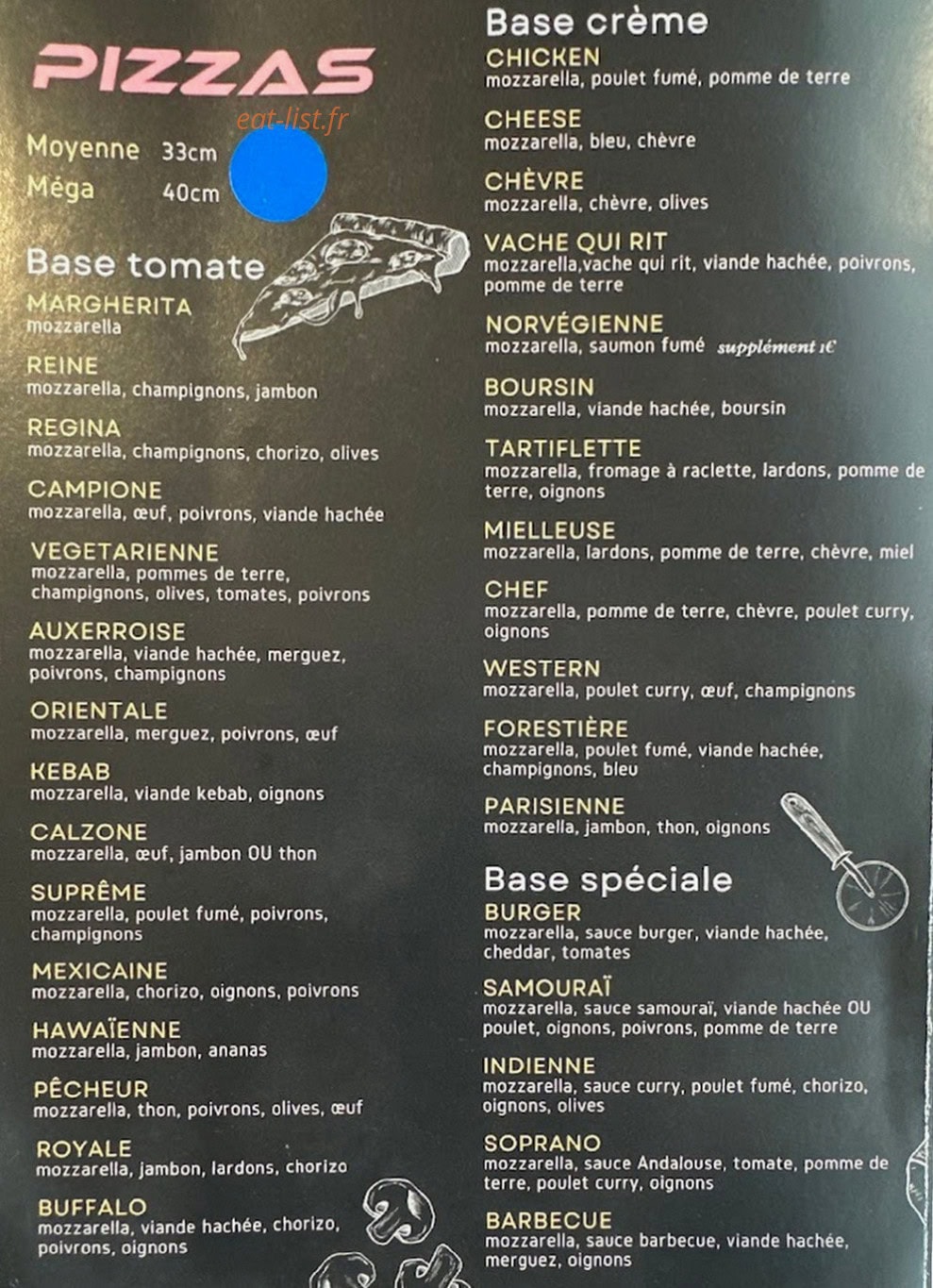 Sunpizza — carte page 1