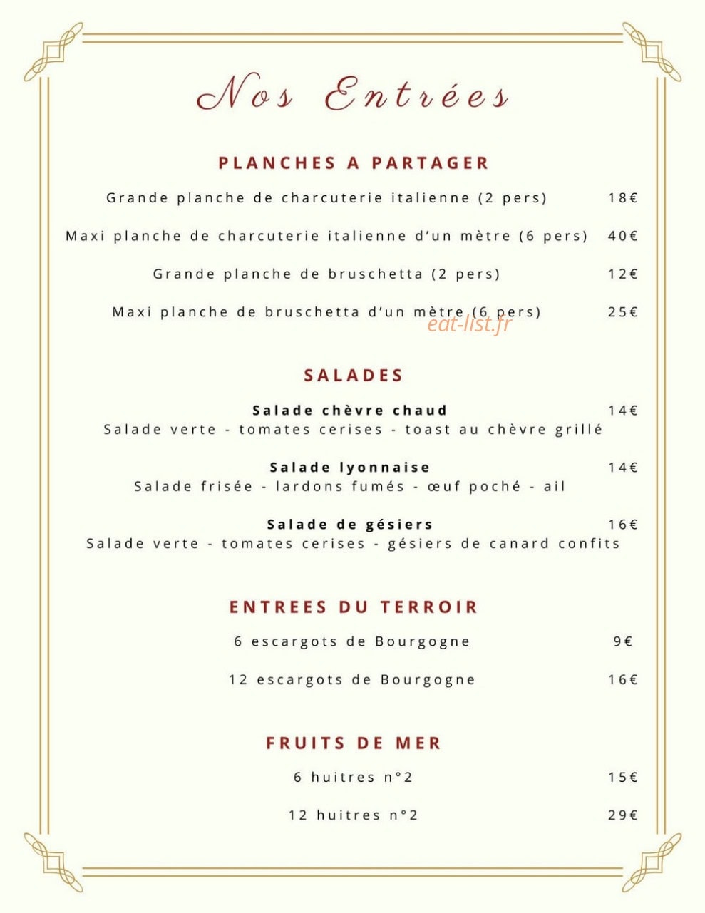 L'Auberge du Grêlat — carte page 2