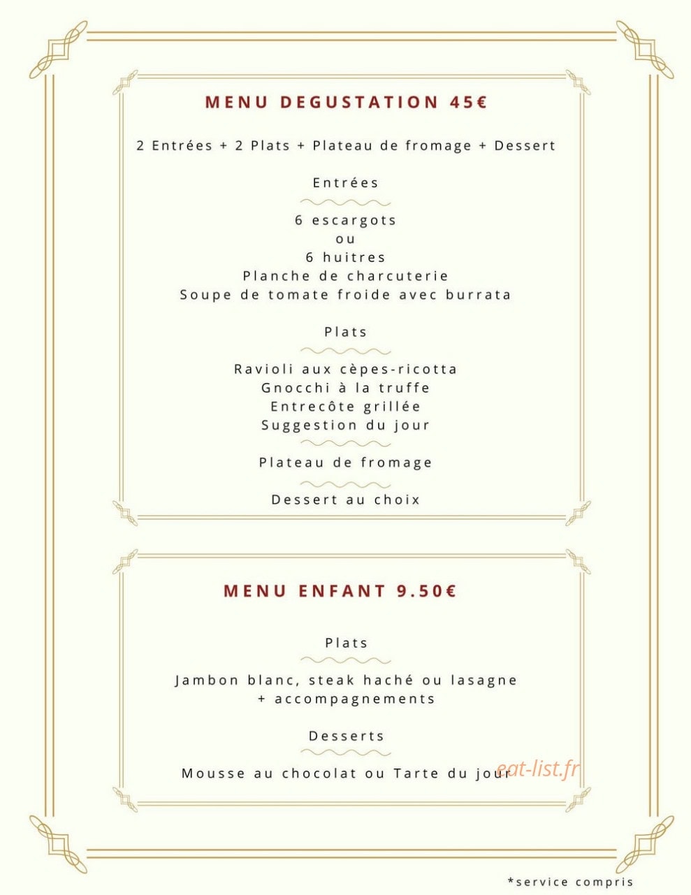 L'Auberge du Grêlat — carte page 6