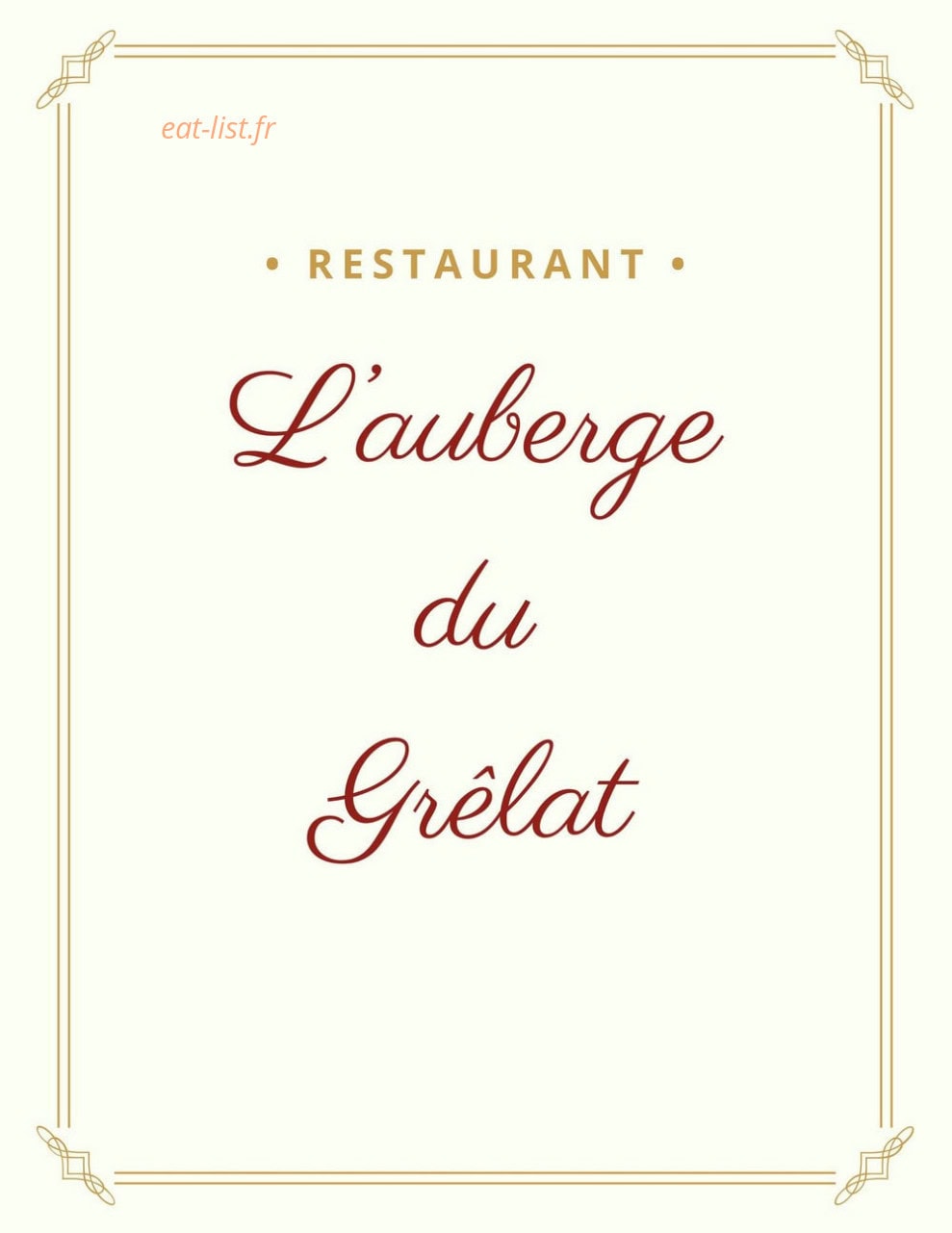 L'Auberge du Grêlat — carte page 1