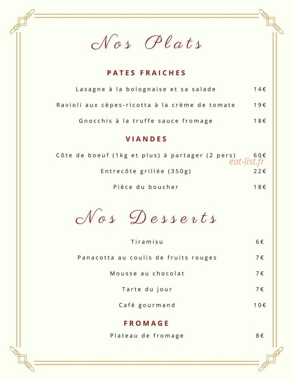 L'Auberge du Grêlat — carte page 3