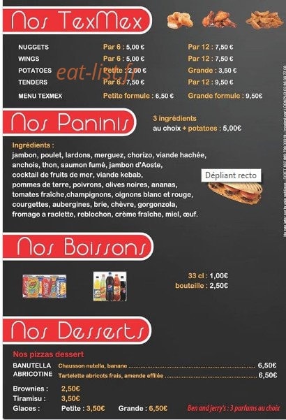 Angelo Pizza — carte page 3