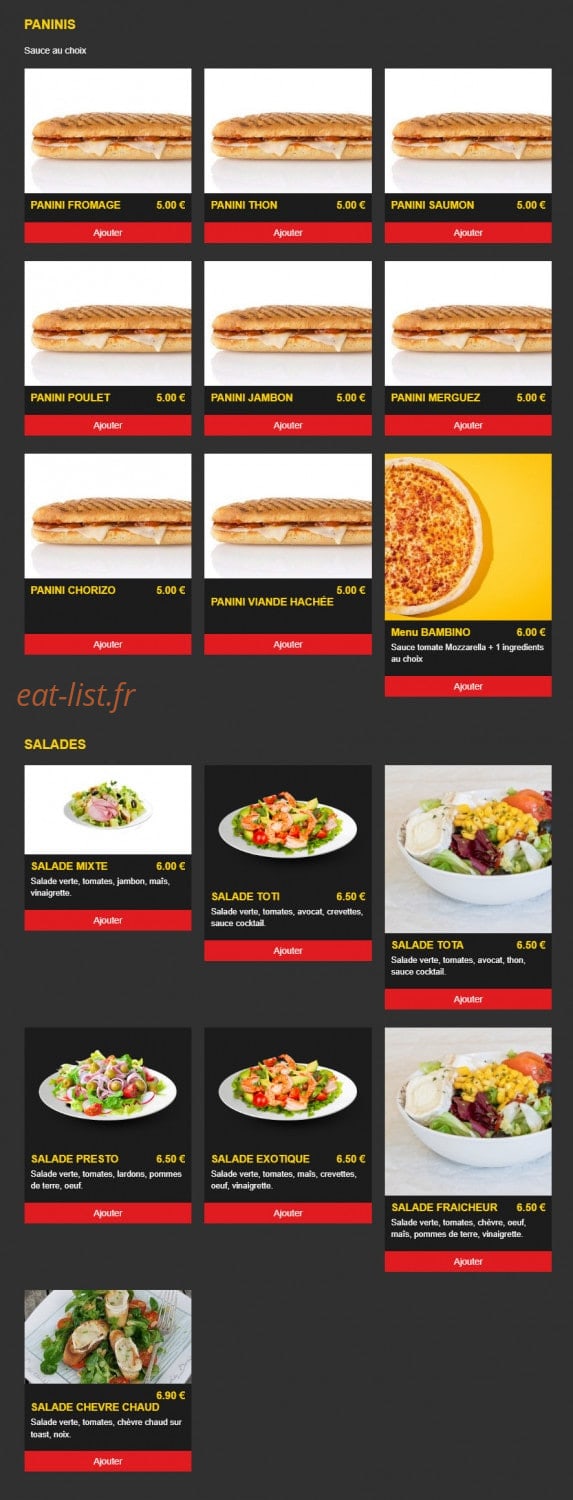 Pizza place — carte page 6