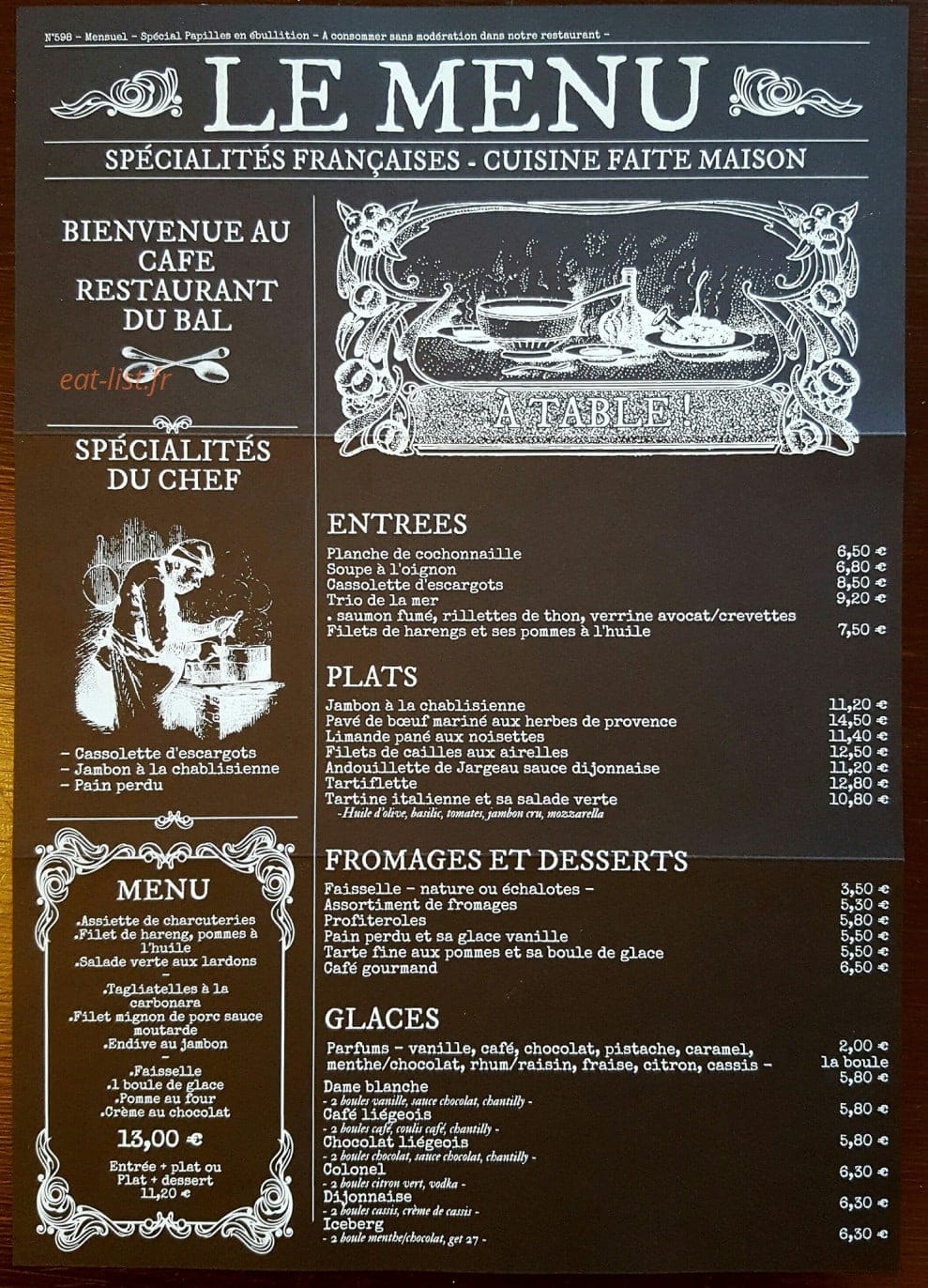 Café du Bal — carte page 1