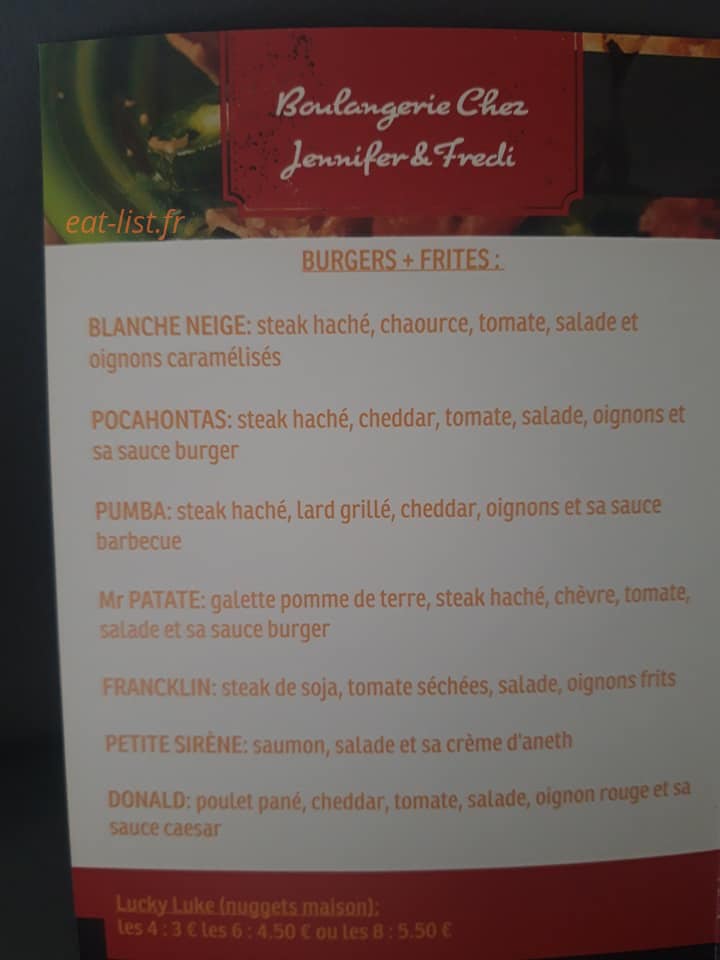 Chez Jennifer & Fredi — carte page 2