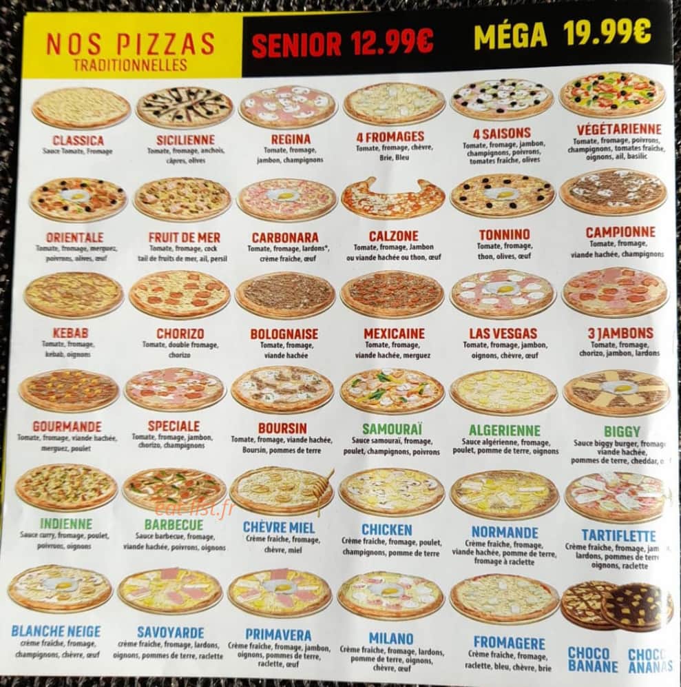 Allo La Pizza — carte page 1