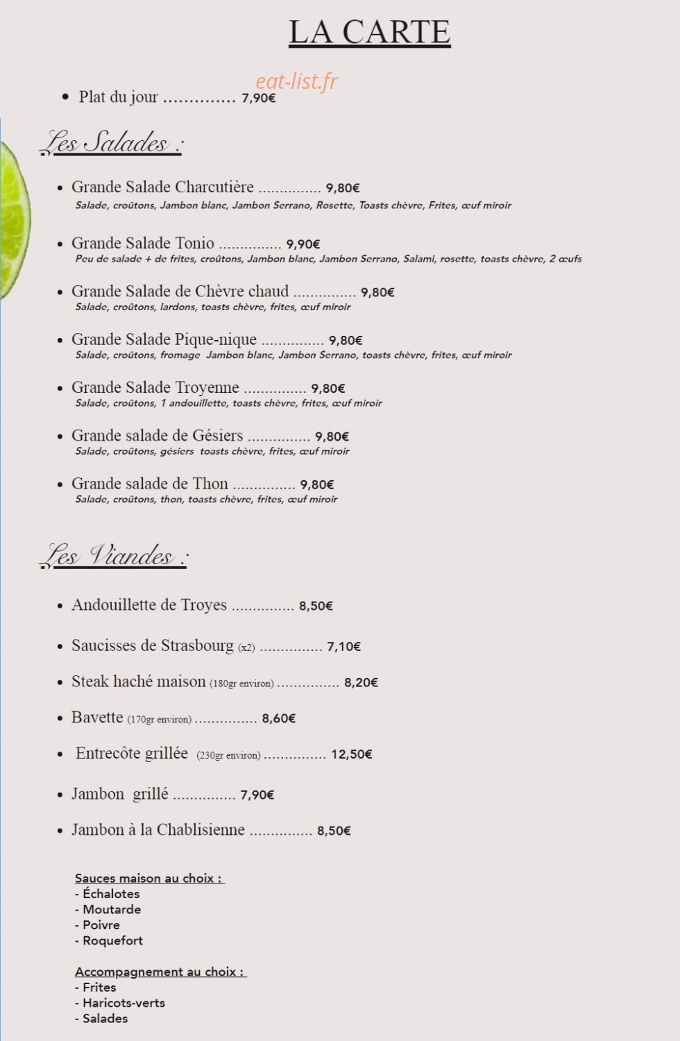 La Florentine — carte page 1