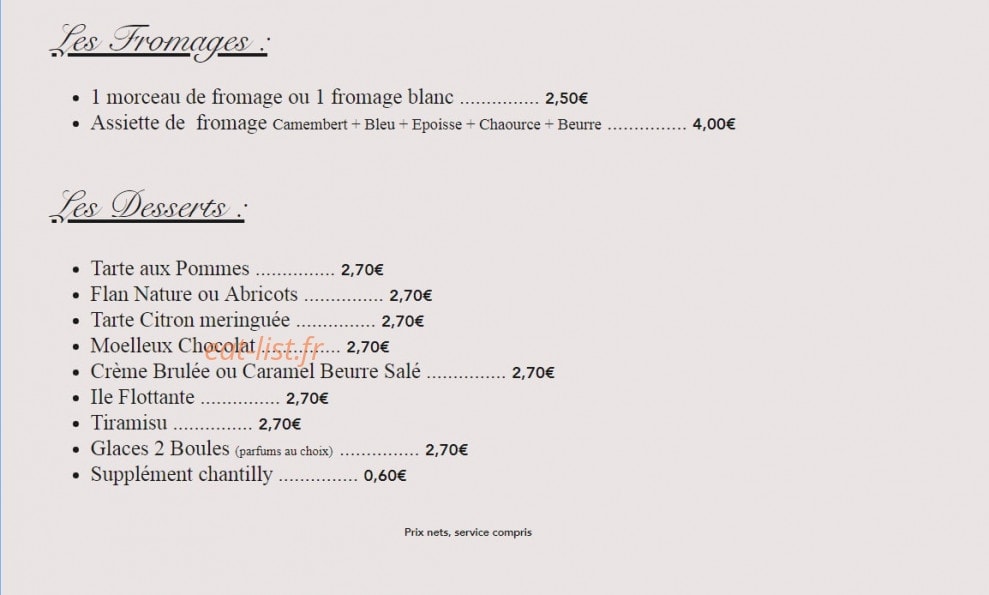 La Florentine — carte page 2