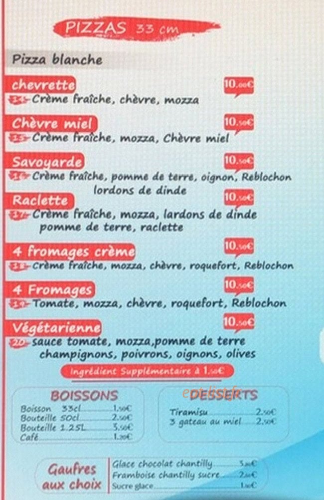 Le Nil pizz — carte page 6