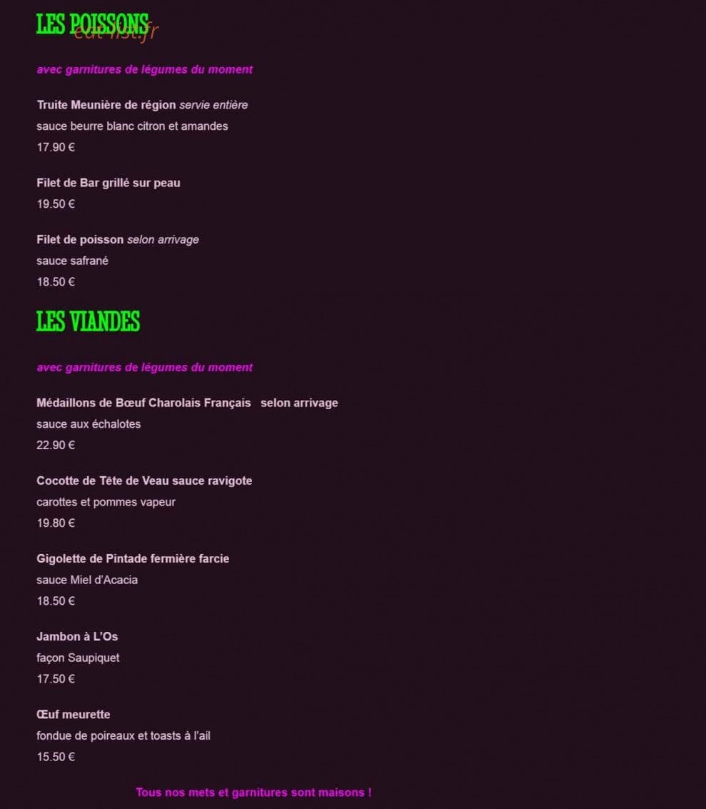 Le Saint Georges — carte page 3