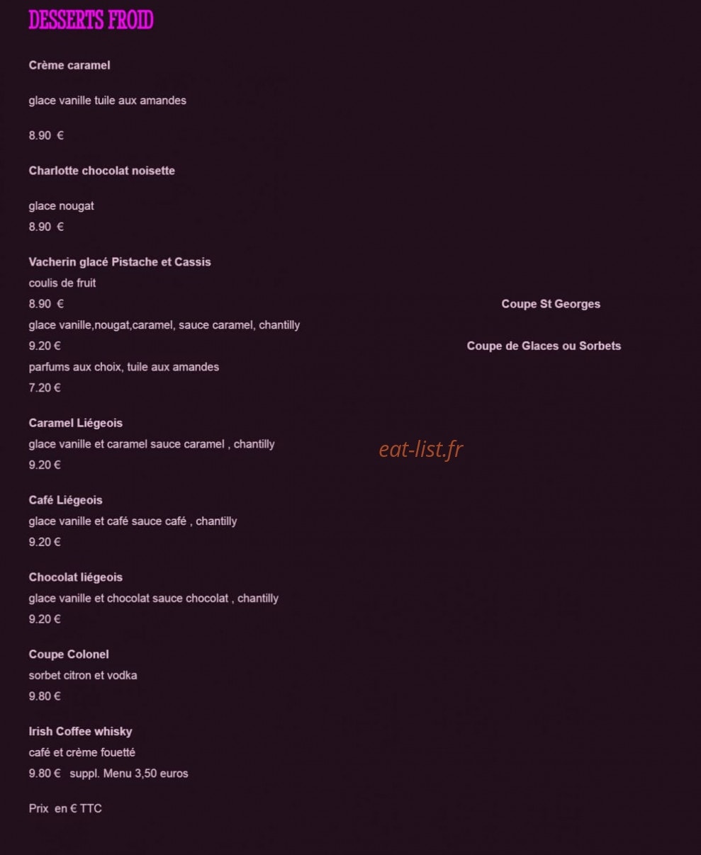 Le Saint Georges — carte page 5