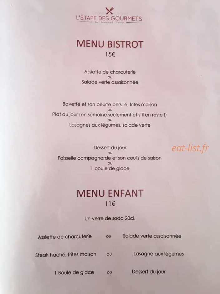 L'étape des gourmets — carte page 2