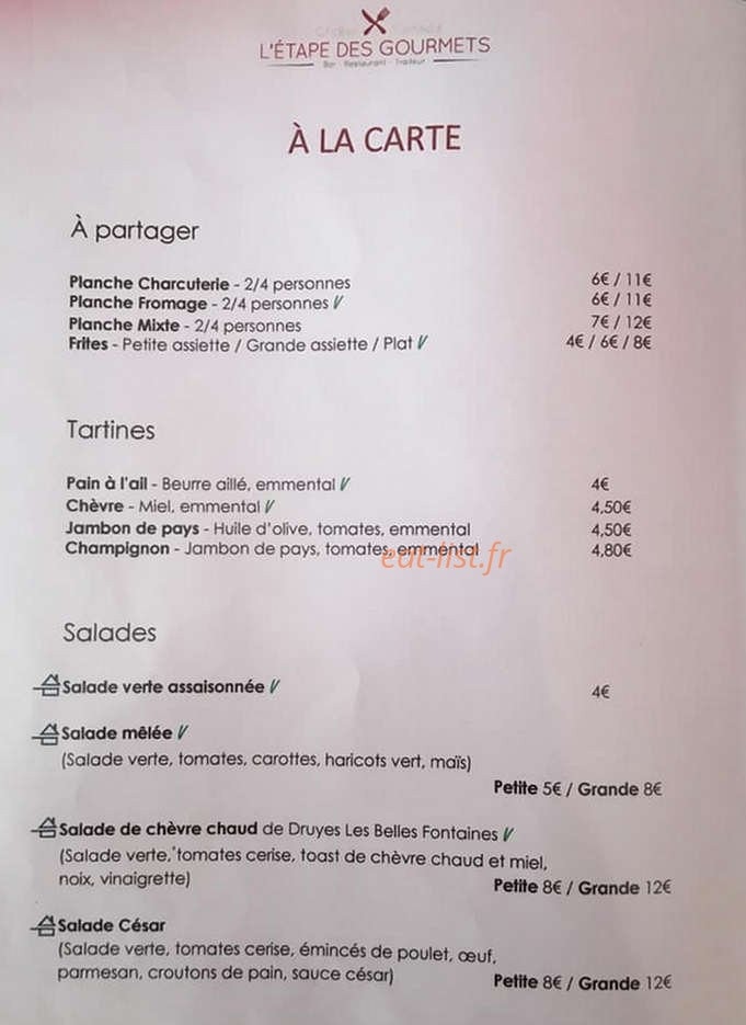 L'étape des gourmets — carte page 4