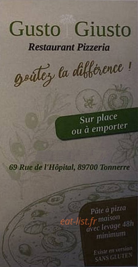 Gusto Giusto — carte page 1