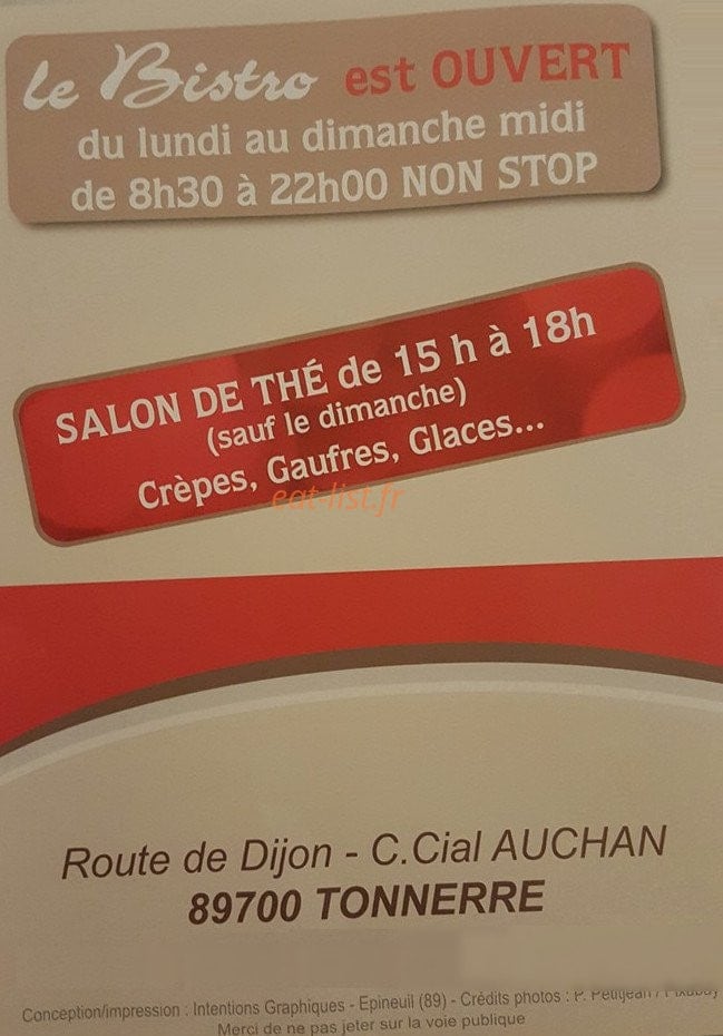 Le Bistro — carte page 4