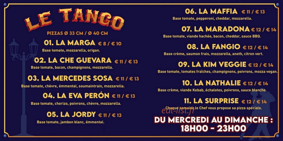 Le Tango — carte page 1