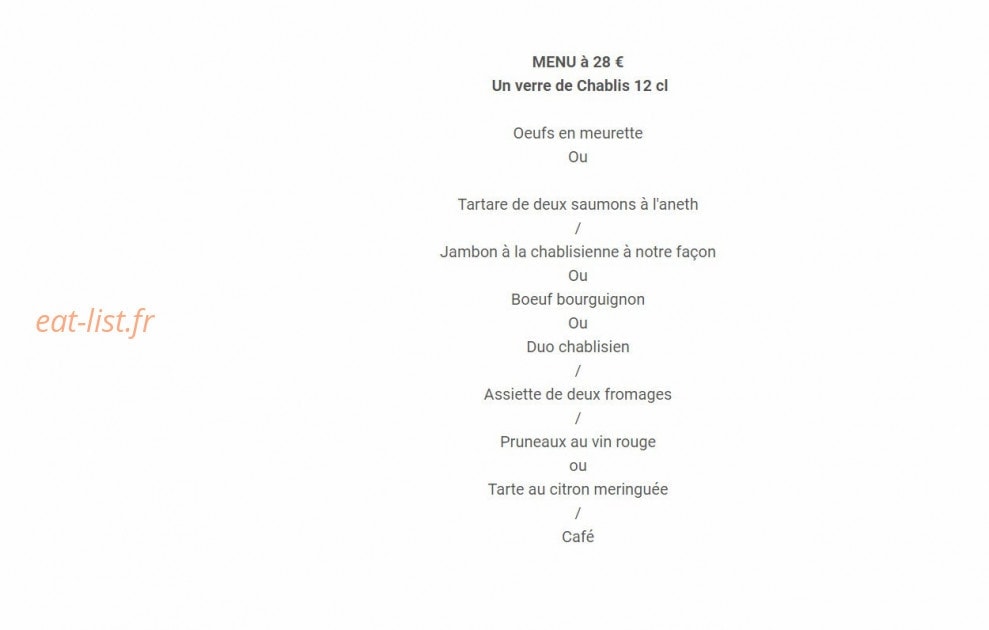 Au Vrai Chablis — carte page 4