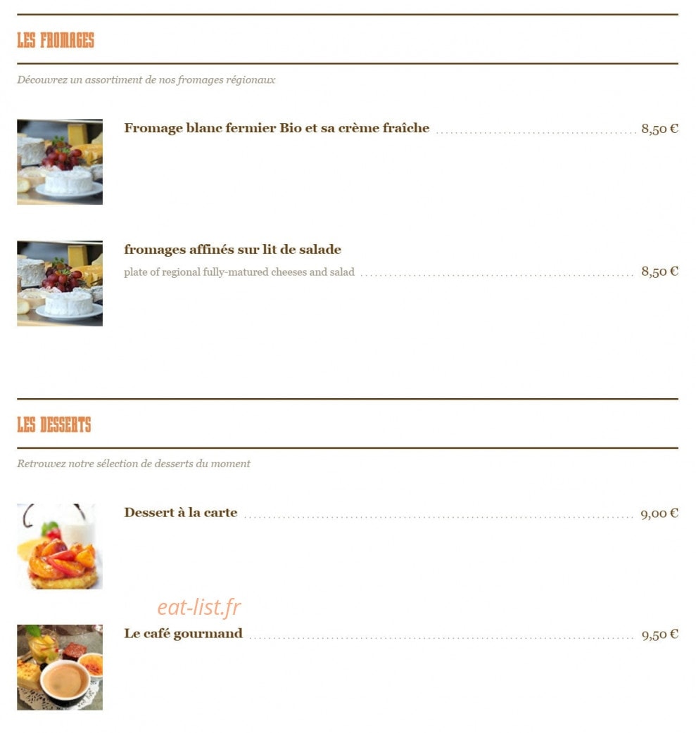 Bistrot des Grands crus — carte page 4