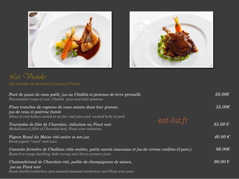 Hostellerie des Clos — carte page 9