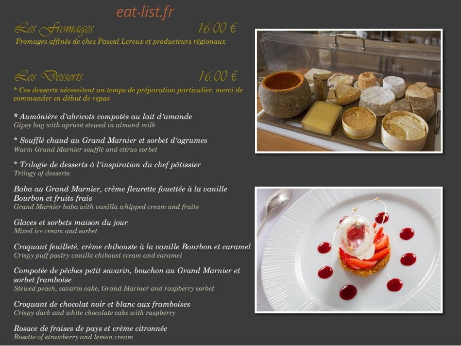 Hostellerie des Clos — carte page 10