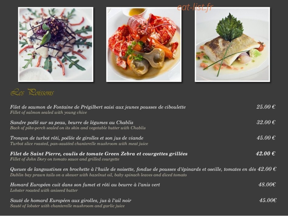 Hostellerie des Clos — carte page 8