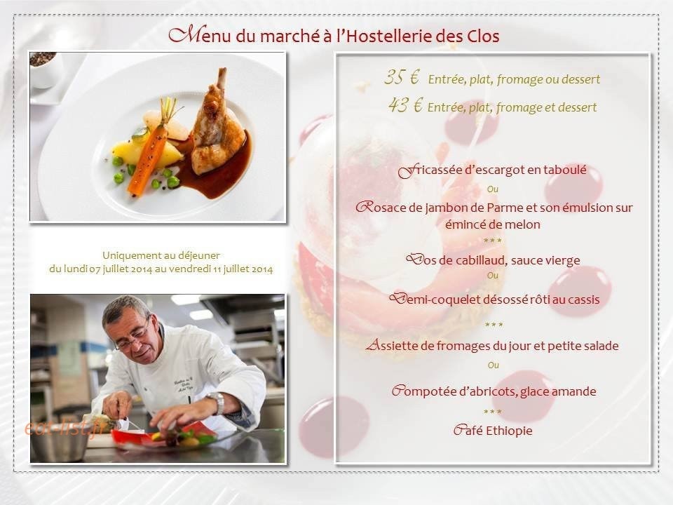 Hostellerie des Clos — carte page 11