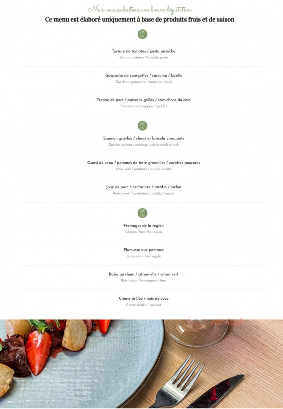 Kimm & Ridge — carte page 2