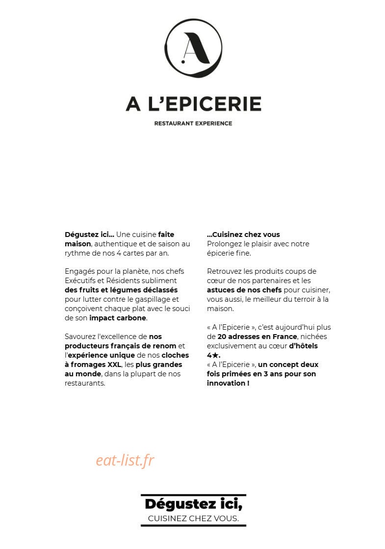 A l'Epicerie — carte page 3