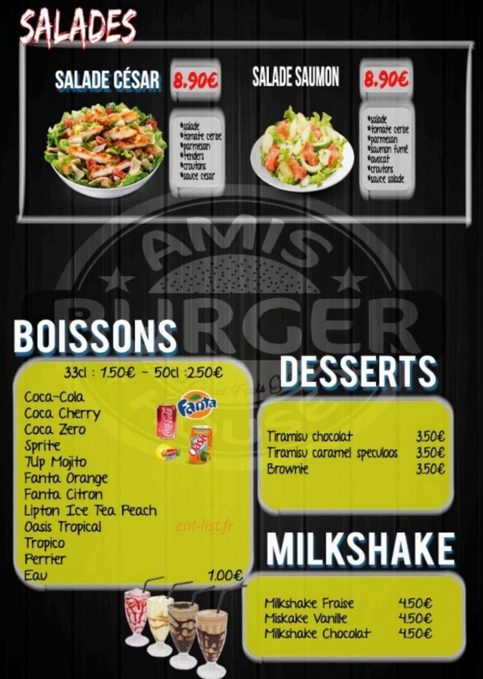 Amis burger house — carte page 4