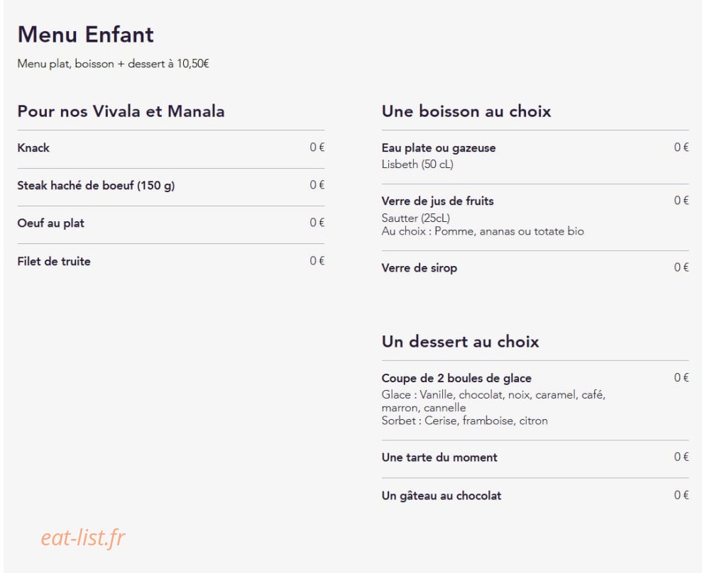 Au Caveau — carte page 8