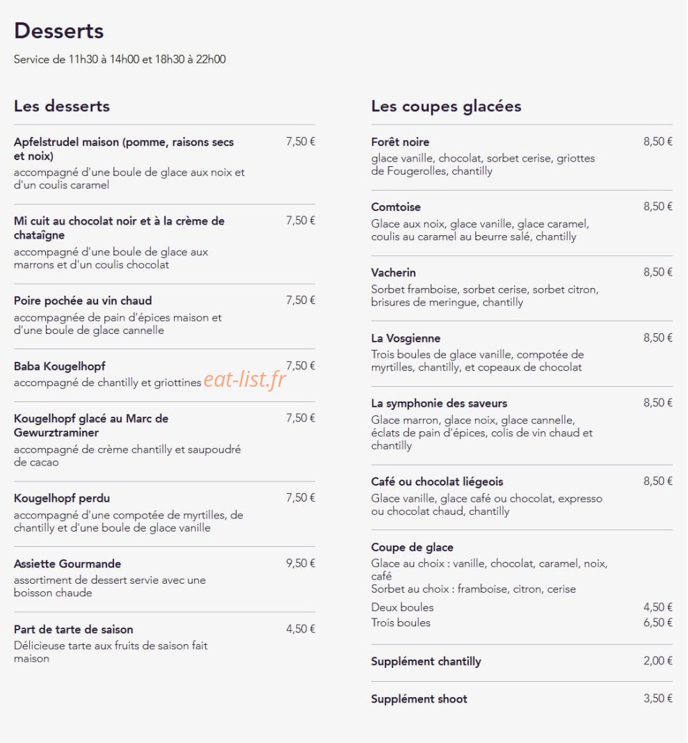 Au Caveau — carte page 3