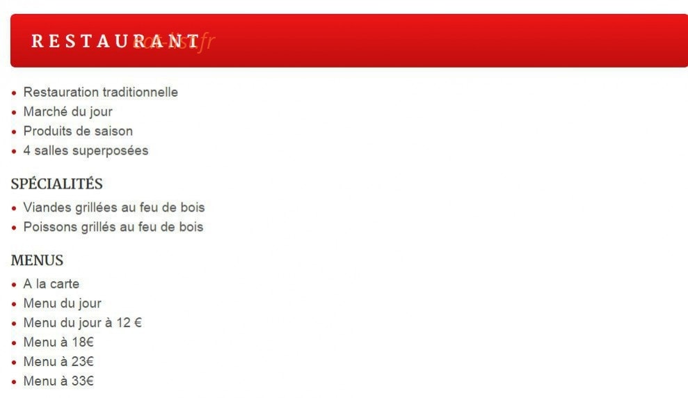 Au Pied du Lion — carte page 1