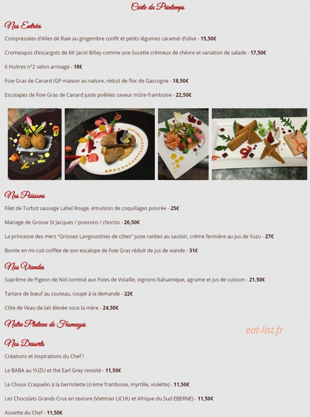 Aux 2 Coqs — carte page 1